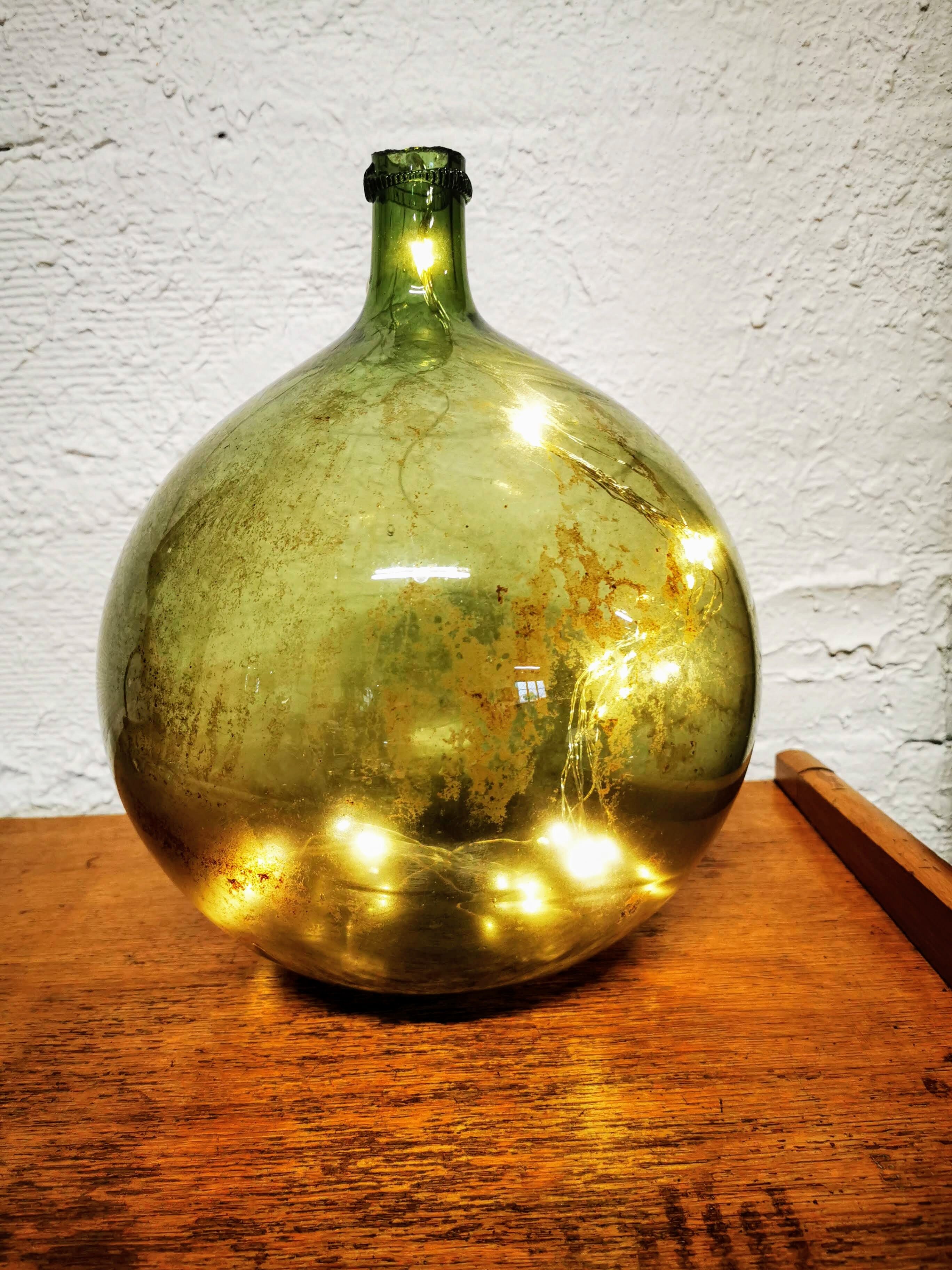 Dame jeanne ronde en verre soufflé 10 litres