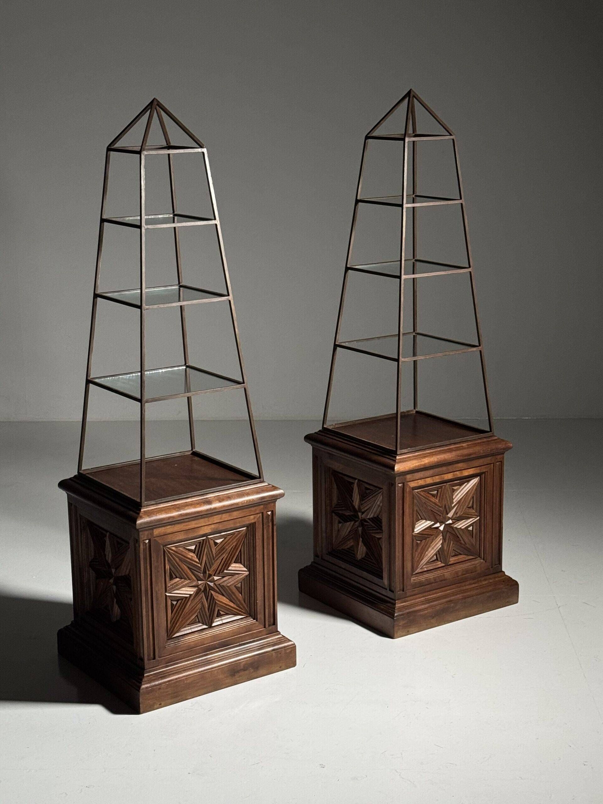 Set of 2 obelisk étagères