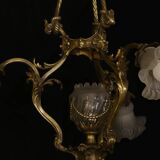 Art nouveau bronze chandelier, 1900s