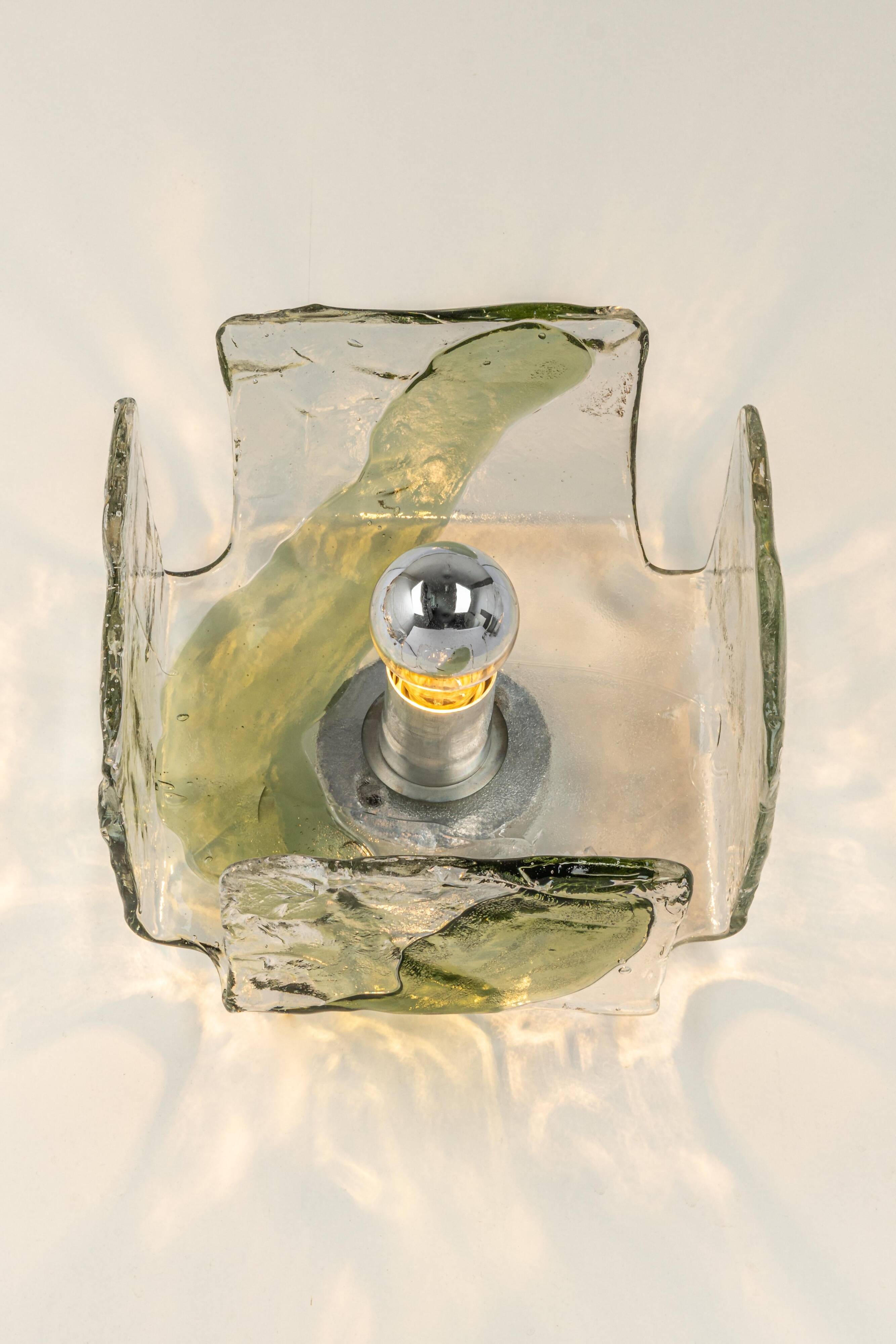 Glass wall lamp designed by Carlo Nason for Kalmar, 1960s.