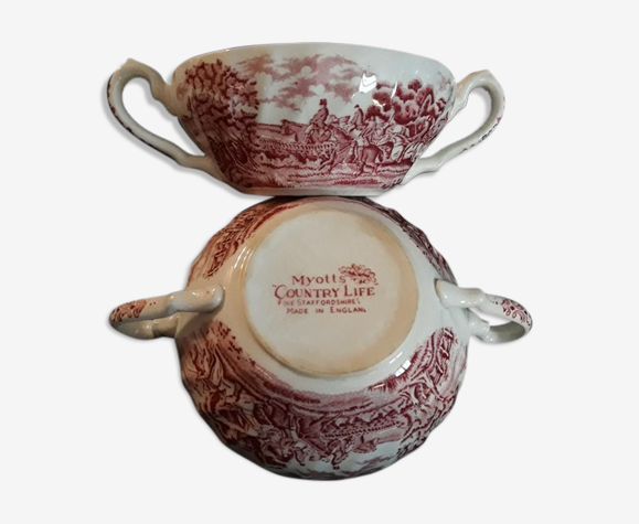 Duo de tasses dites " trembleuses " années 80, Angleterre