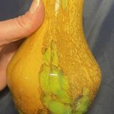 Petit vase pâte de verre orang jaune et vert fleurs des champs fleurs sechees