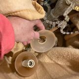 Superb antique brass/glass/opaline Murano chandelier