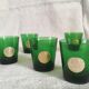 5 verres verts à camés médaillons dorés portraits de rois