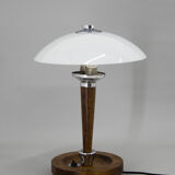 Art deco wood and glass table lamp, 1930s