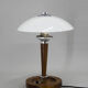 Lampe de table art déco bois et verre , années 1930