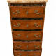 Louis XV style chest of drawers, Rosewood veneer and marquetry.