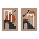 2 geometric art prints