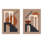 2 geometric art prints