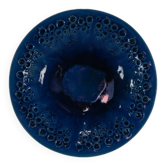 Danish mid-century blue turquoise large ceramic plate by H.A. Kahler