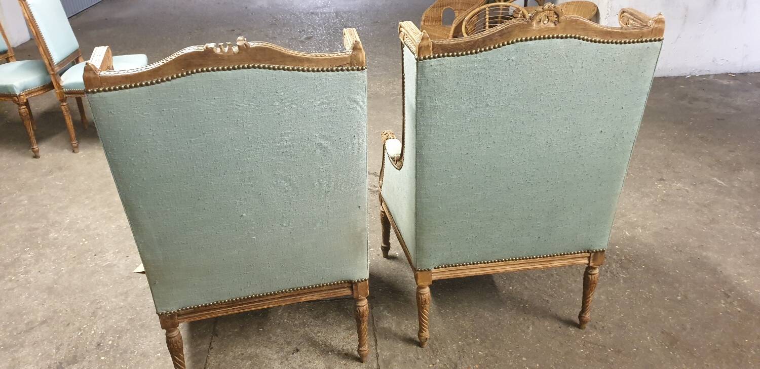 2 Louis XVI shepherdess armchairs