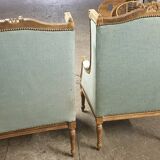 2 Louis XVI shepherdess armchairs