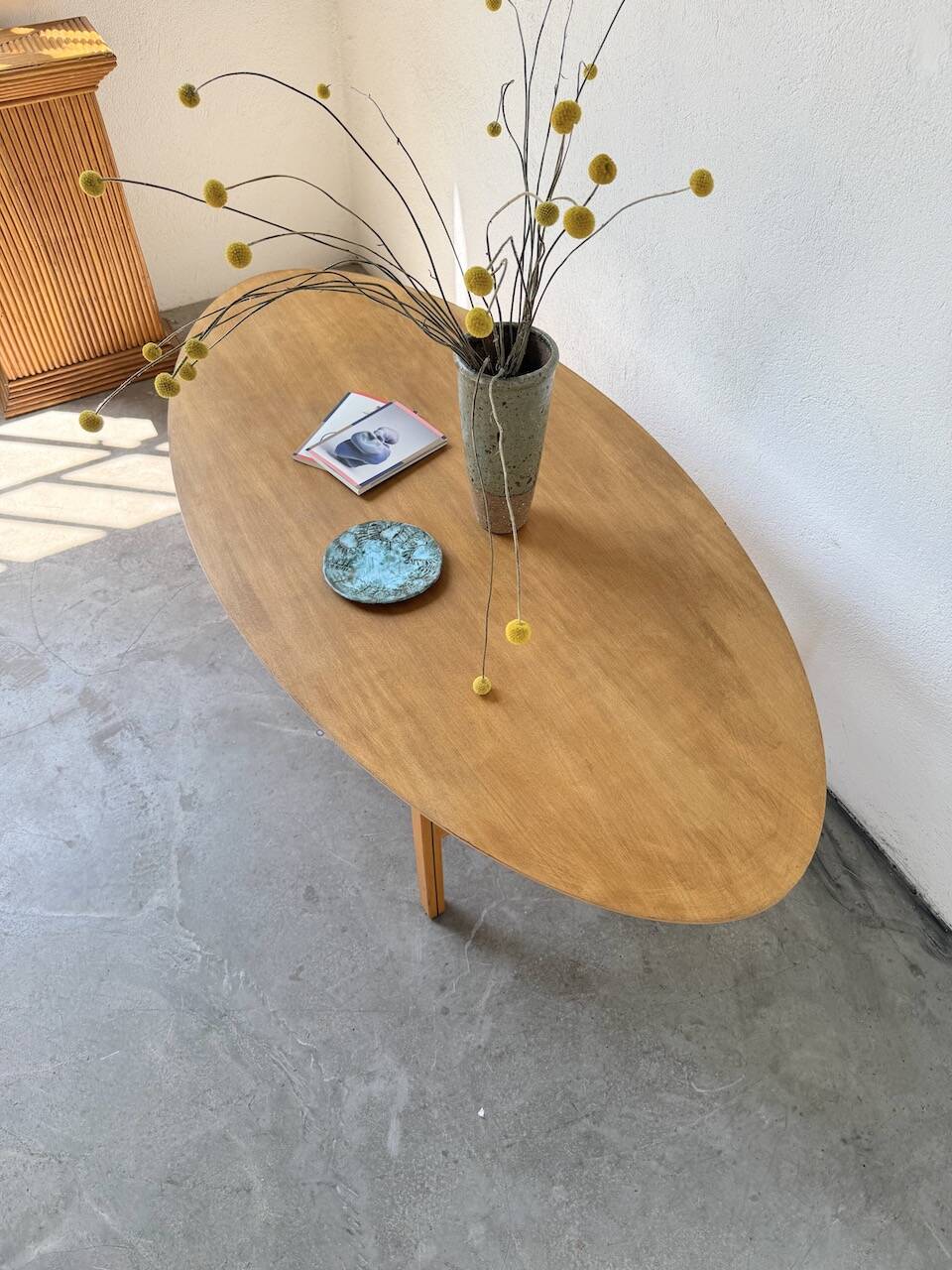 Oval coffee table beech 1980 Aalto Ikea