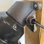 Vintage Industrial Black Enamel and Cast Iron Wall Lamp, 1960s