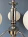 Mid-century white opaline glass chandelier with chrome frame