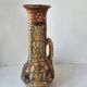 Antique Kabyle Algerian pottery vase with handle and polychrome geometric decorations