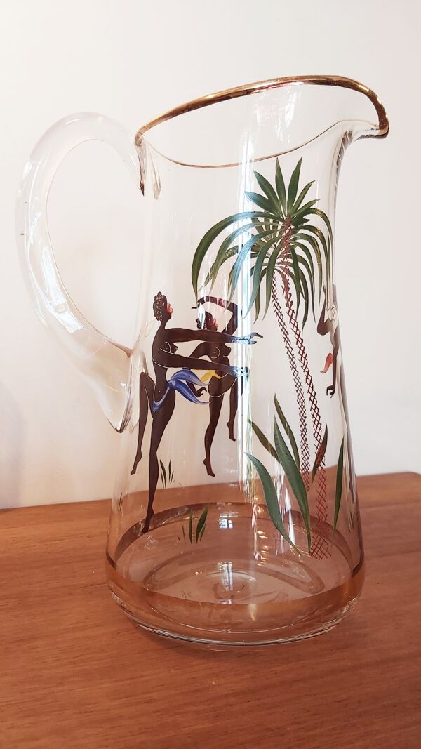 Set carafe et 4 verres cristal Villeroy & Boch 1950