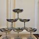 Lot de 6 coupes à dessert vintage en inox