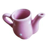 Pichet miniature rose à pois blancs pour dînette ou maison de poupée