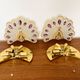 Set of 2 Crystal Glass Peacock Wall Lamps by Palwa