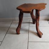 Small vintage brutalist wooden coffee table
