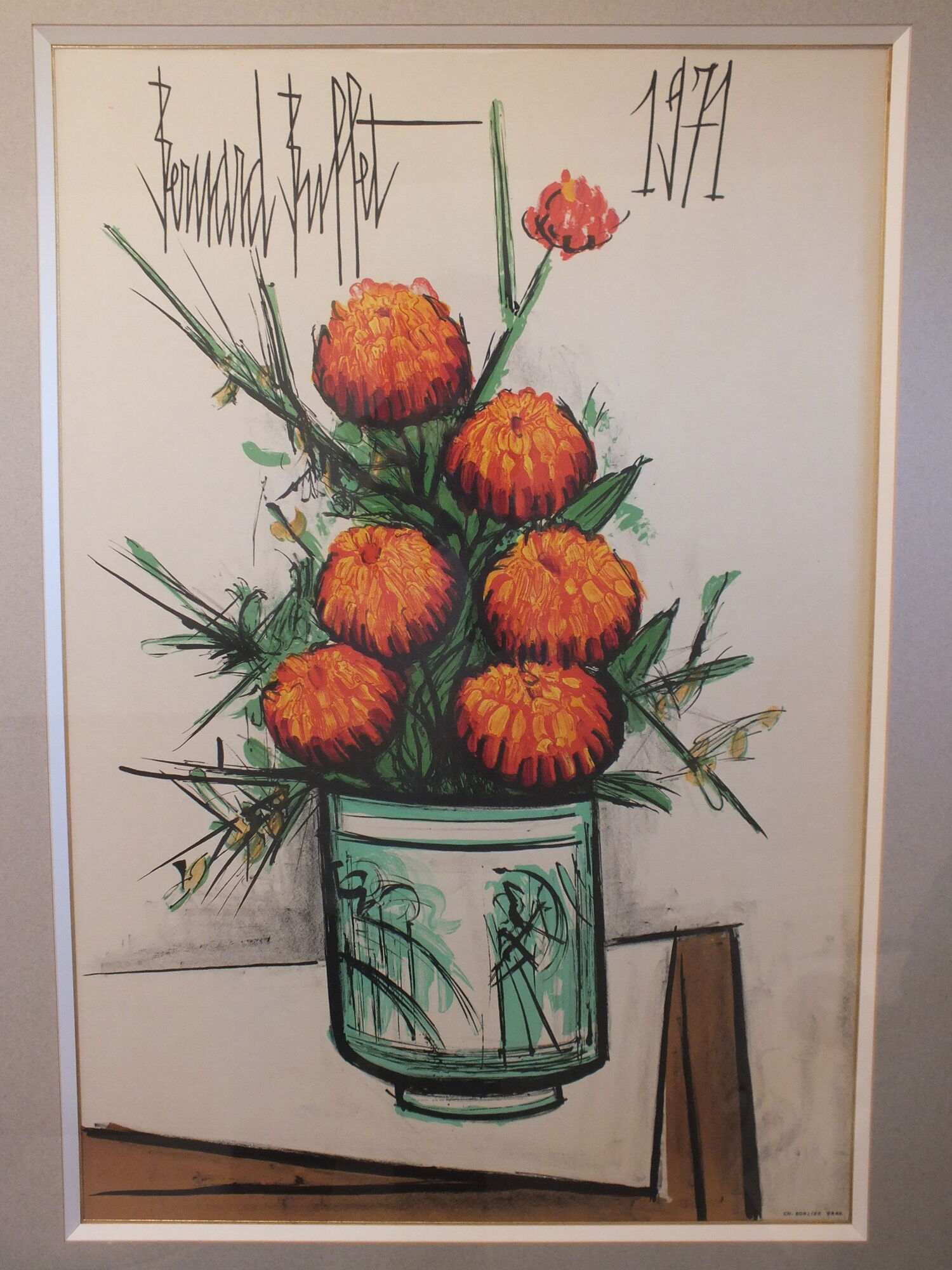 Bernard Buffet (1928-1999) les Zinnias 1971 - lithograph Charles Sorlier Grav.