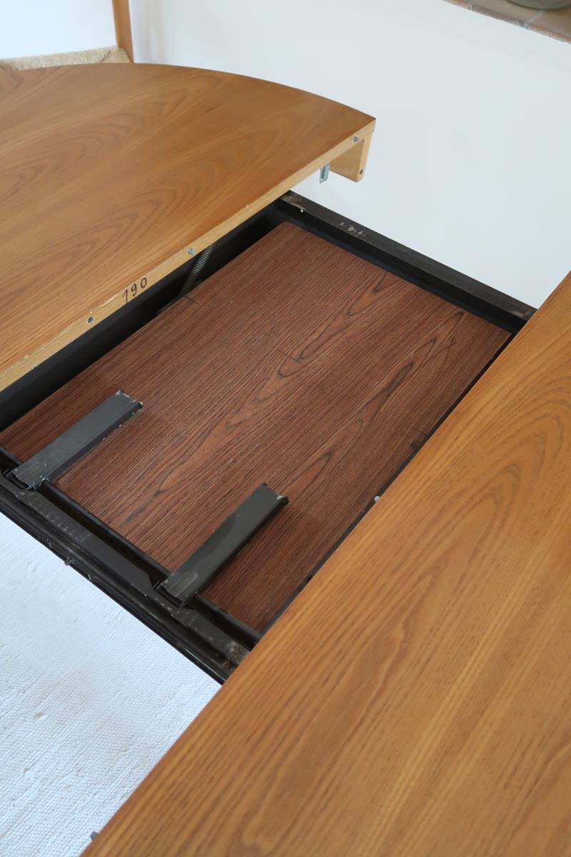 80s round extendable oak dining table