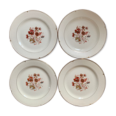 Set of 4 plates faience of Salins, Malmaison model