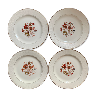Set de 4 assiettes faience de Salins modèle Malmaison