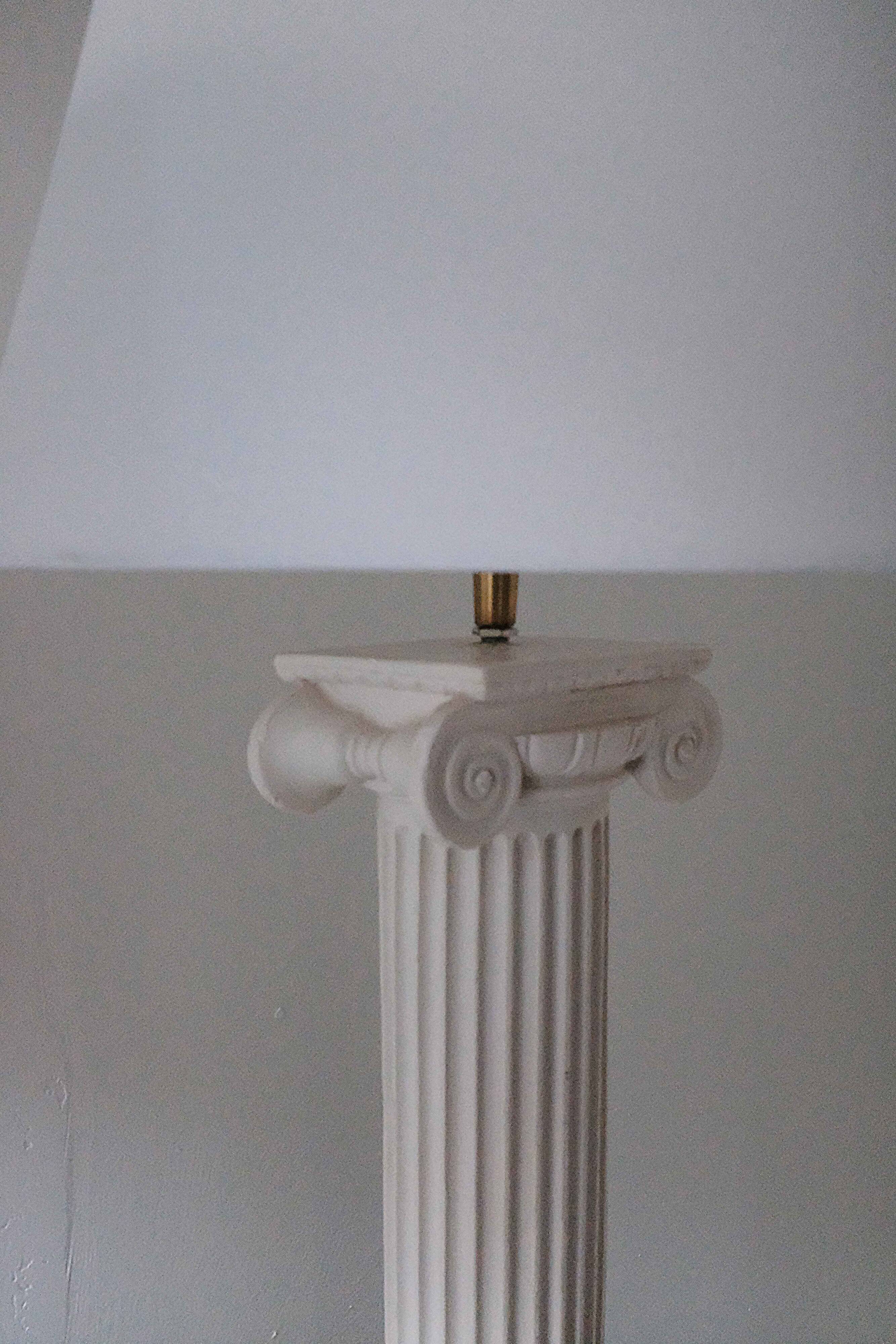 Pair of vintage antique column lamps