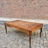 Very large double-sided mahogany desk from the Louis XVI 18th century