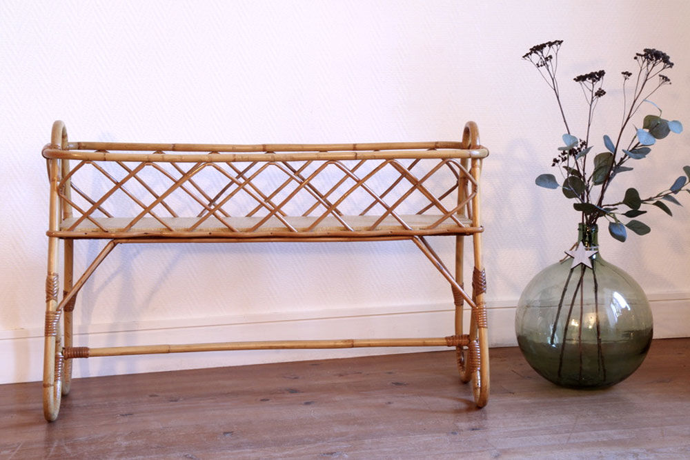 1950s rattan planter