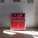 Red and white wooden buffet