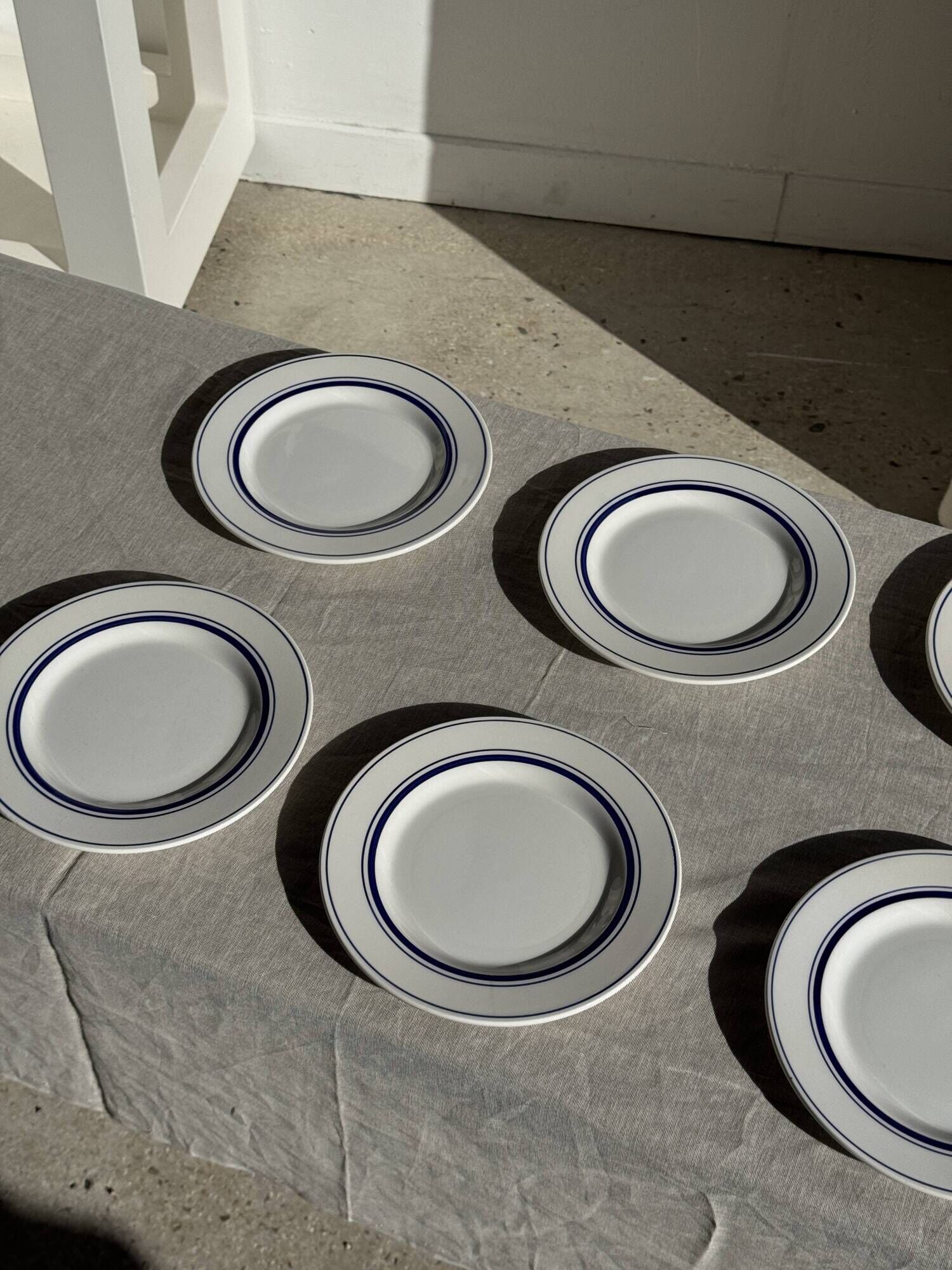 Set of 10 small dessert plates in Italian ceramic Total rim b