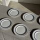 Set of 10 small dessert plates in Italian ceramic Total rim b