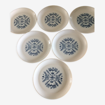 6 advertising dessert plates for the Malabar brand