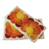 Pair of 2 Desso vintage bedside rugs design space age flower power 1960 1970