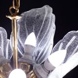 Elegant Murano Candlestick with 5 Leaves in Grit