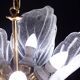 Elegant Murano Candlestick with 5 Leaves in Grit