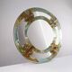 Venetian round mirror in amber murano glass by Mazzega 1960s