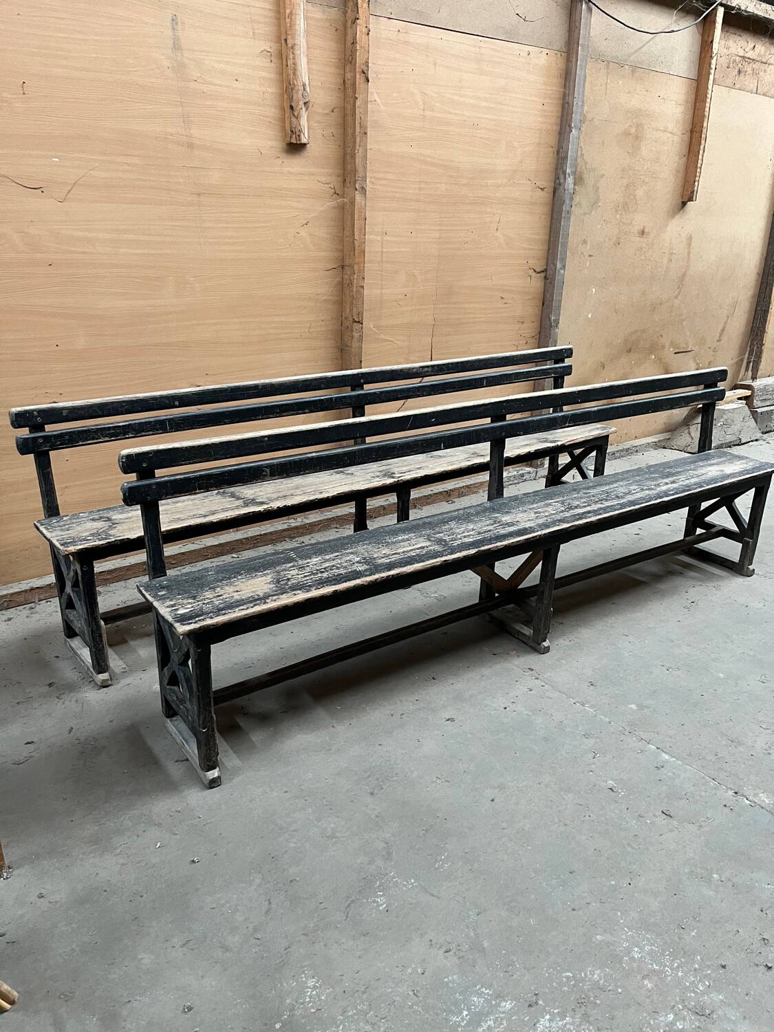 Old benches with backs