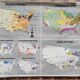 Carte scolaire représentant les Etats-Unis d'Amérique