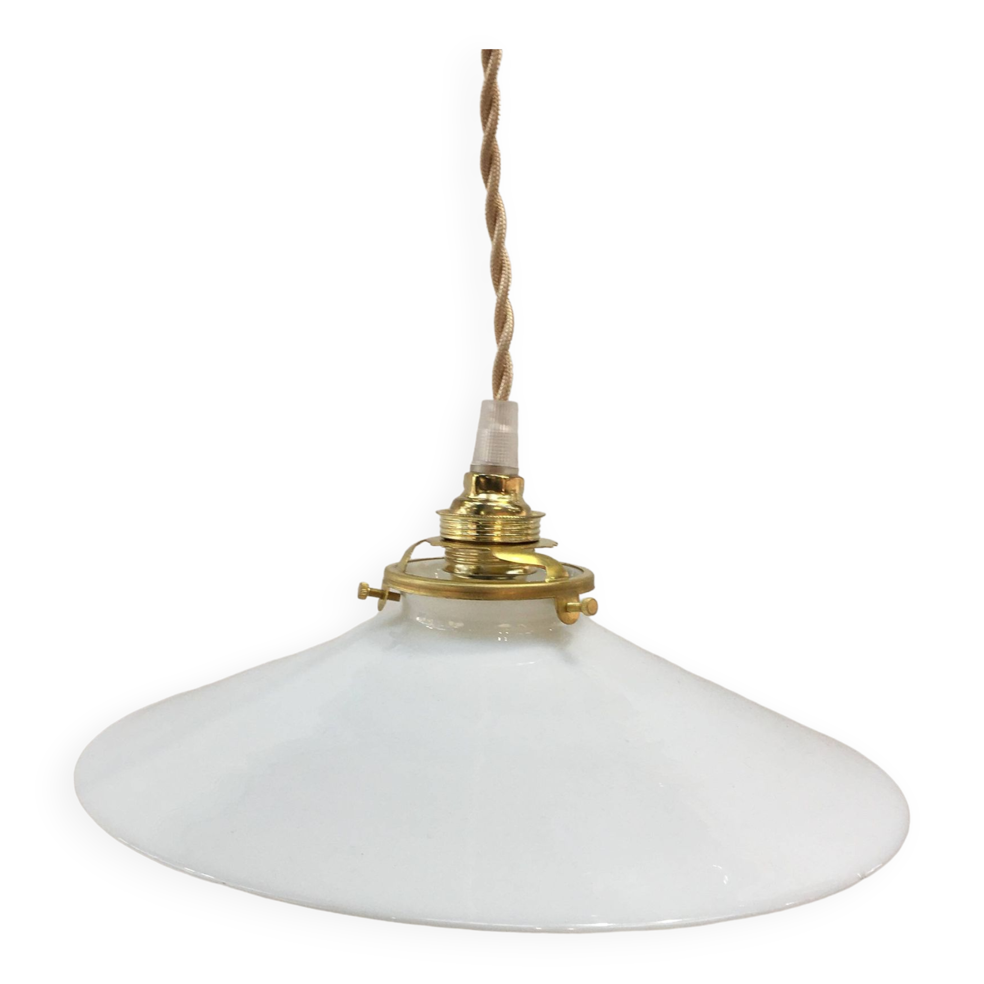 Vintage white opaline pendant light