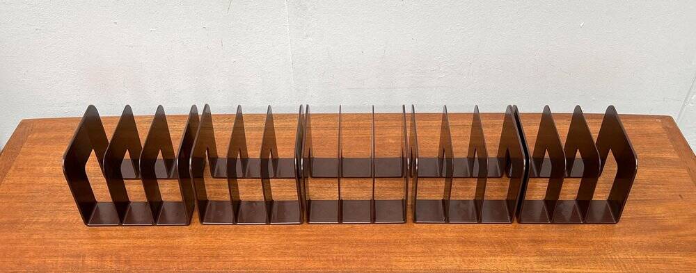 Mid-century Swedish space age magazine and vinyl rack by Sven-Eric Juhlin for Gustavsberg, 1960s, set of 5.
