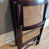 3 folding chairs with seat canning and backrest