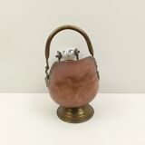 Copper pot cover and a pitcher-style brass handle