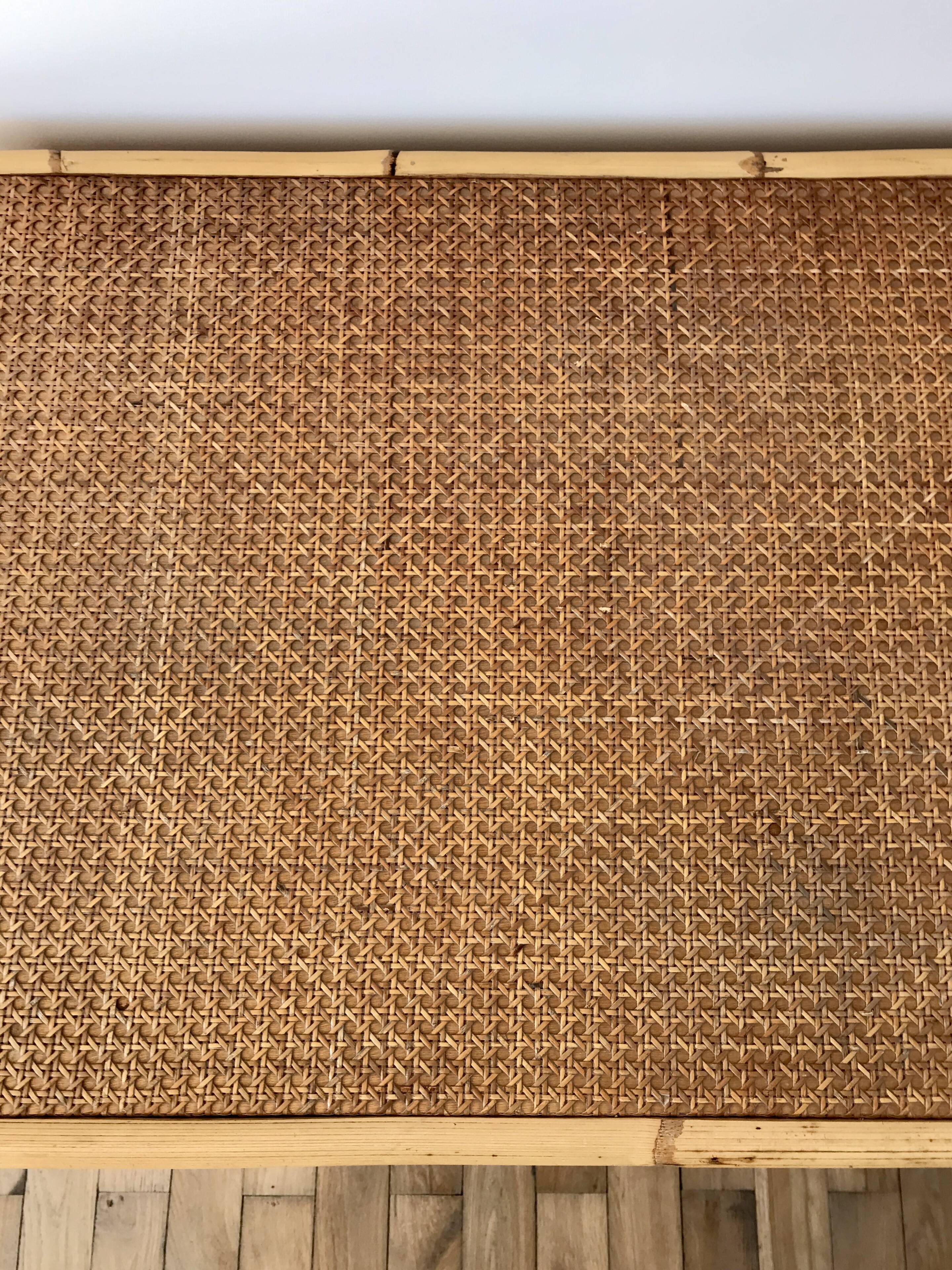 Rattan desk and canework 50s