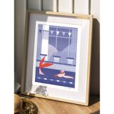 The Swimmer, A4 Risograph, Signed Art Print