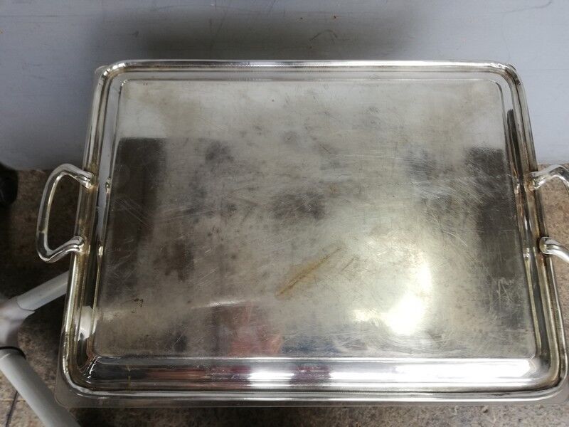 Silver metal plate / tray ep 1940 Stork punch