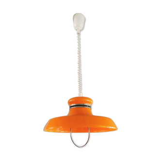 Vintage orange plastic pendant lamp, 1970